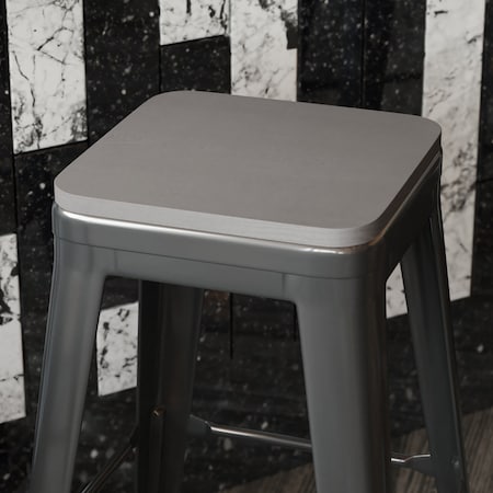 Flash Furniture 4PK Gray Poly Resin Seats for Stools & Chairs, 4PK 4-JJ-SEA-PL02-GY-GG